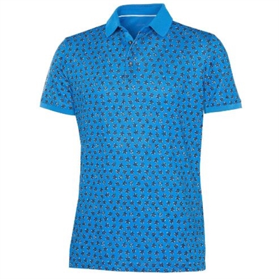 Galvin Green Menâ€™s Murphy Shift CL Logo Golf Polo, Blue Pattern