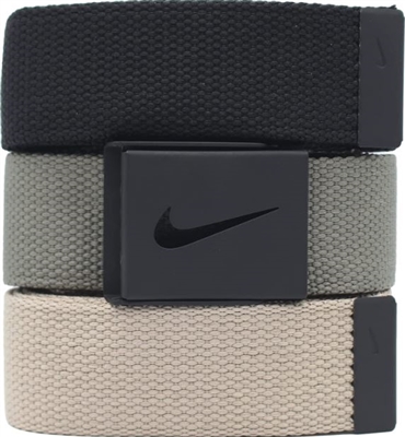 Nike Menâ€™s Web Belt 3-Pack, Black/White/Grey